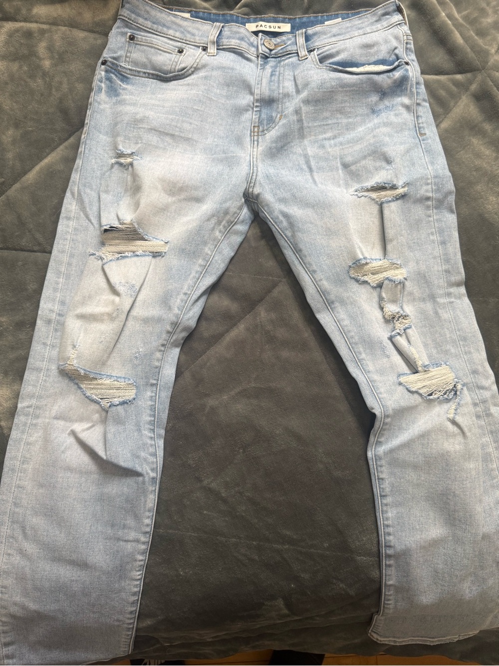 adidas Light Blue Ripped Skinny Men’s Jeans